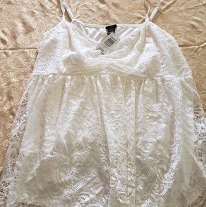 TORRID Lacey white cami NWT